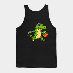 Basketball Crocodile Cartoon Animals Kids Gift Tank Top